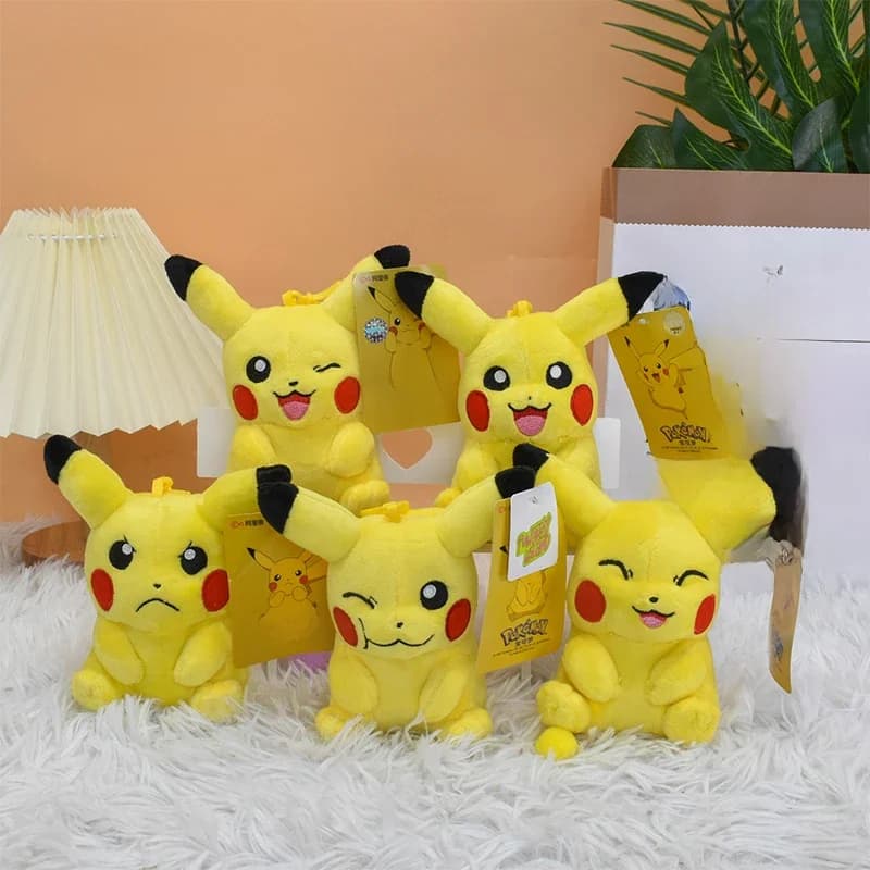Pikachu Plush Keychain Cartoon Toys Charmander Psyduck Squirtle Snorlax  Doll Kids Kawai Toy Gift 12Cm