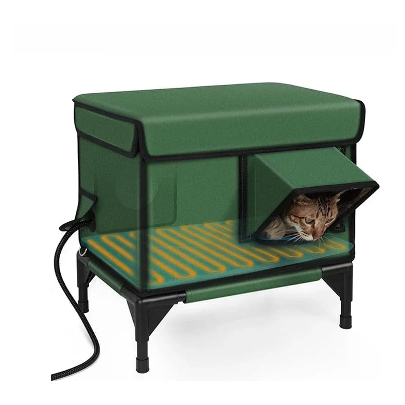 Outdoor Waterproof Cat House Warm Heated Winter Cat House Insulated Outside Foldable Cats Nest Tent Sleeping Extra Large Pet