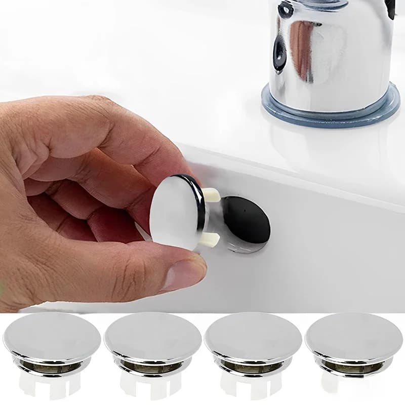 4Pcs Plastic Sink Hole Overflow Cover for Kitchen Bathroom Basin Trim Bath Drain Cap Sink Wash Basin Round Overflow Ring Plug