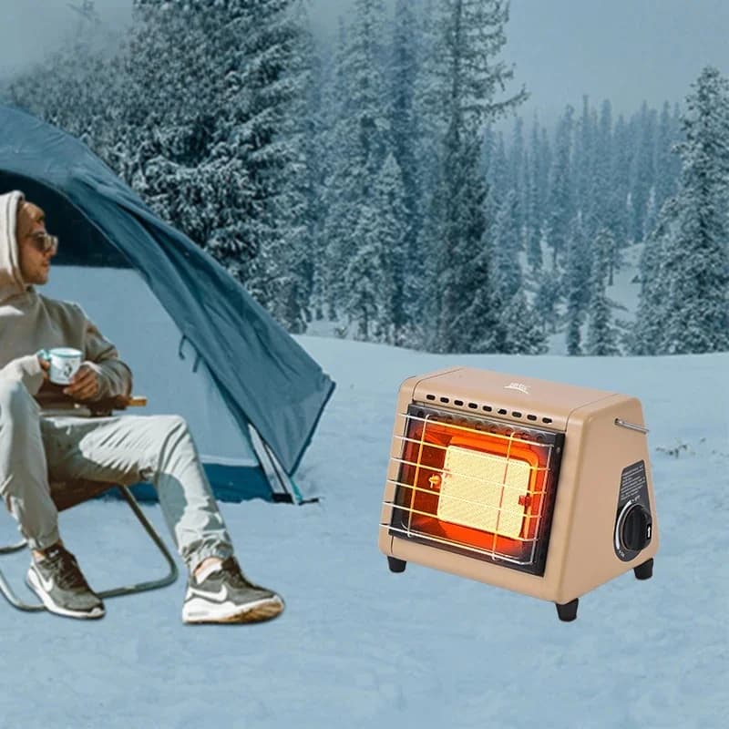 BRS-H23 Portable Tent Heater 1500W Outdoor Space Butane Heater with Control Valve Infrared Ray Patio Heater for Camping Winter