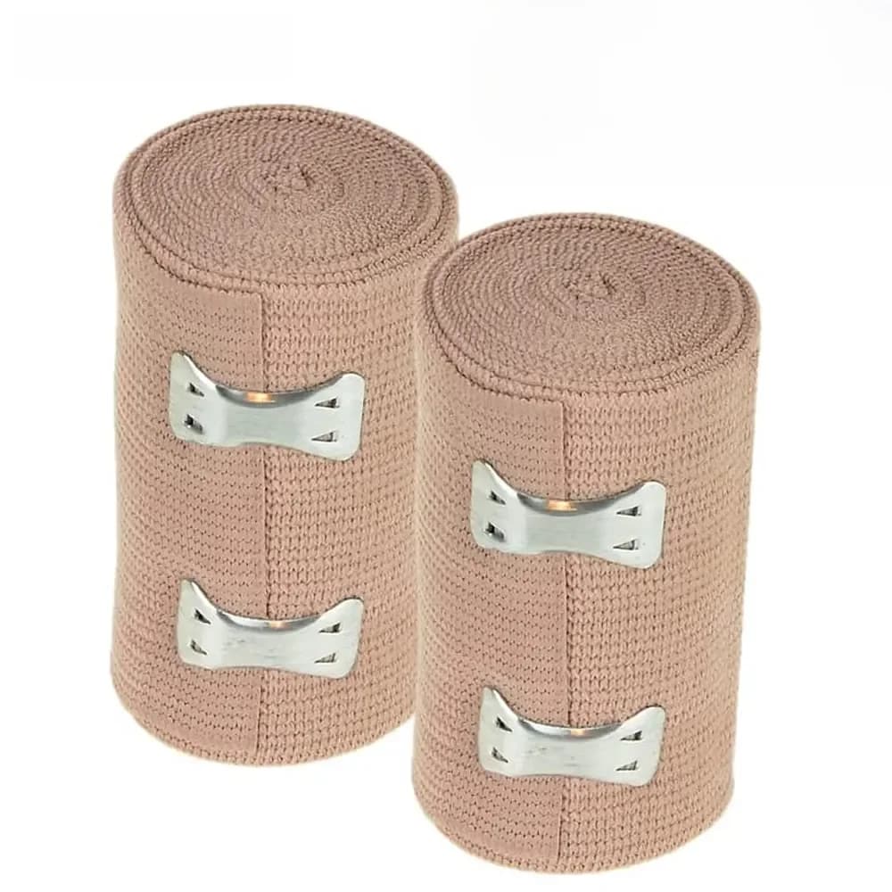 1Roll Premium Elastic Bandage Wrap – Strong Compression Bandage Wrap with Extra Clips for Sports, Sprains, Wrist, Ankle and Foot