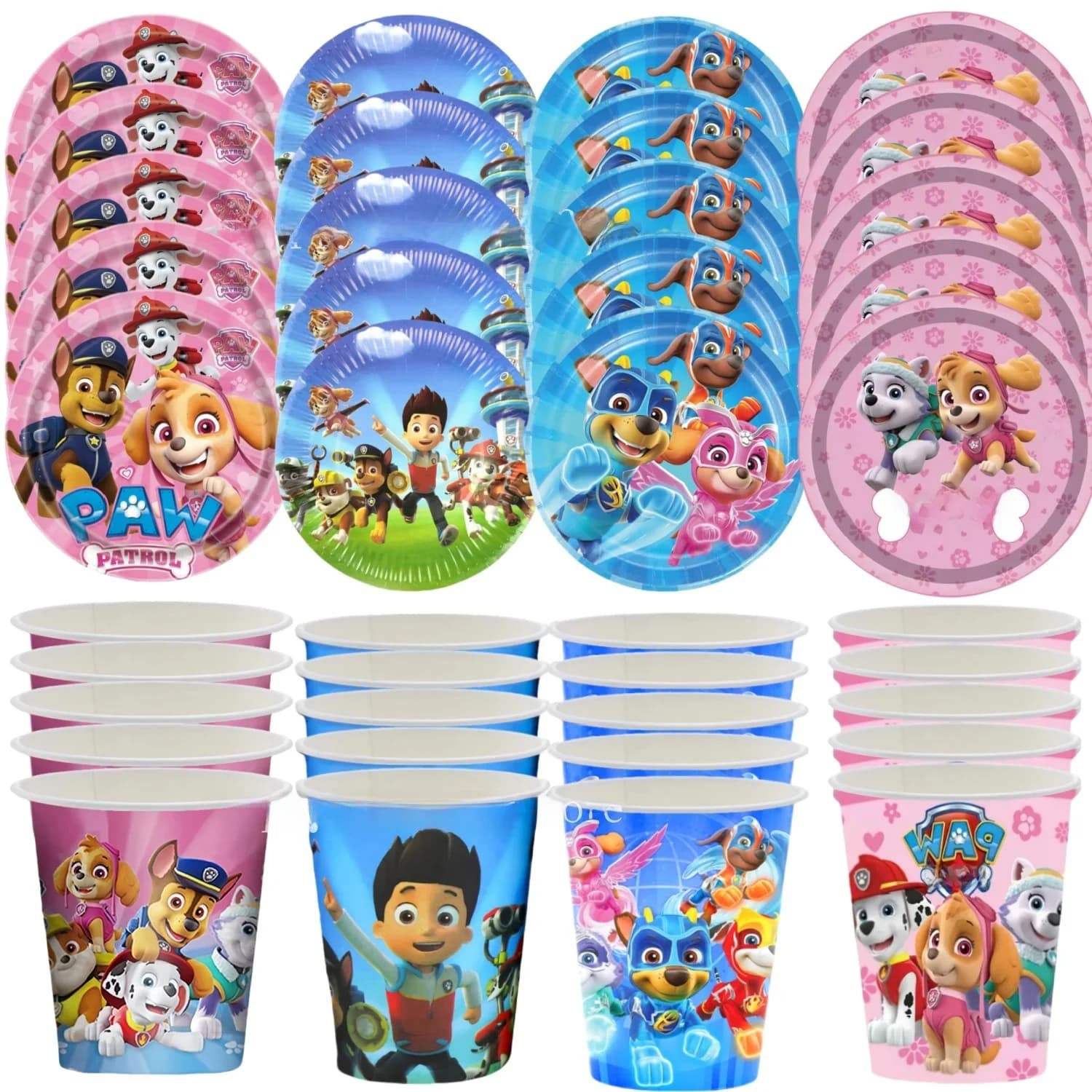 40pepole PAW Patrol Disposable Tableware Set Birthday Party Decor Patrol PAW Paper Plate Cup PAW Patrol Favors Party Supplies