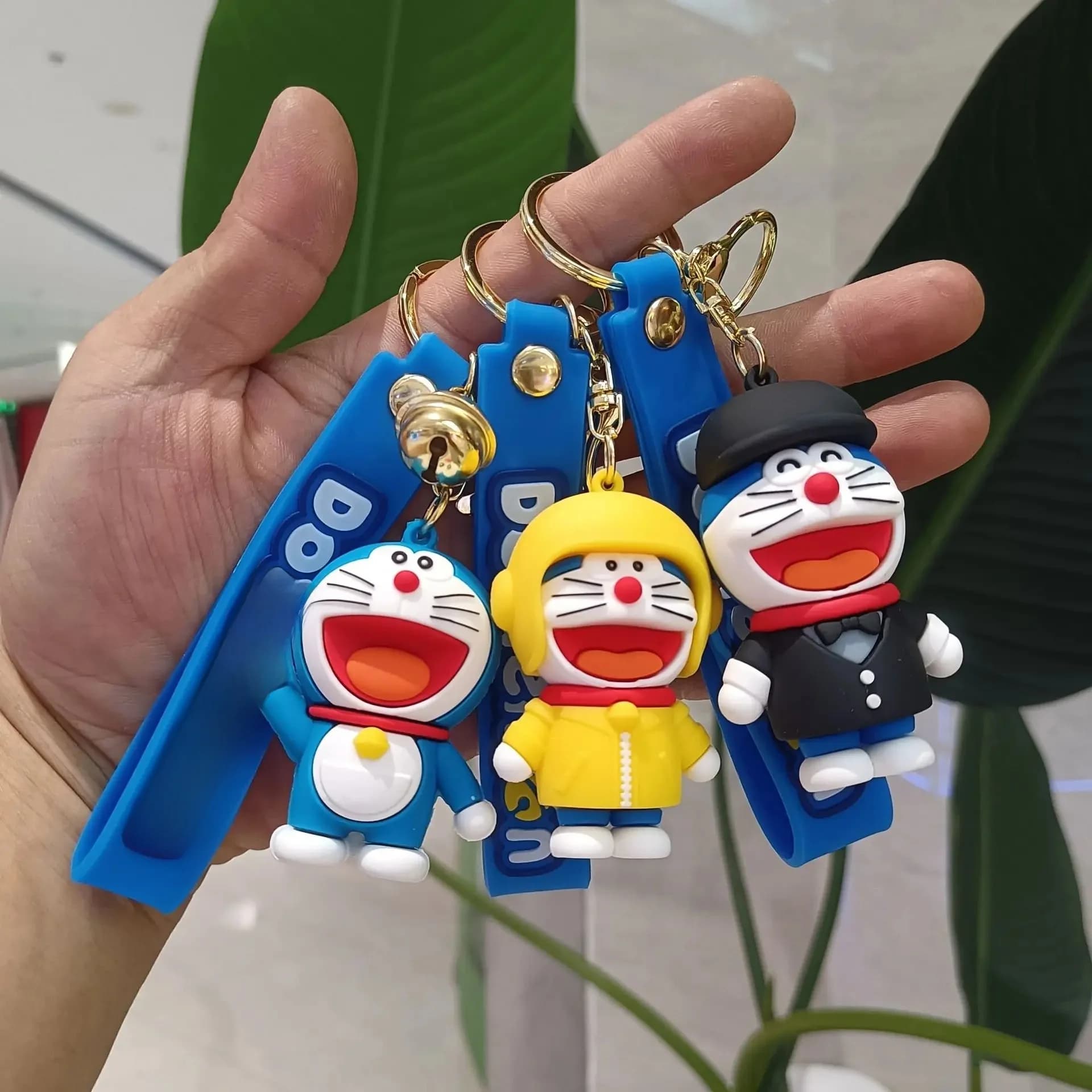 Cute Doraemon Doll Pendant Cartoon Figures Model Toy Cat Robot Cat Kawaii Keychain Bag Keyring Pendant Birthday Gifts Keyholder