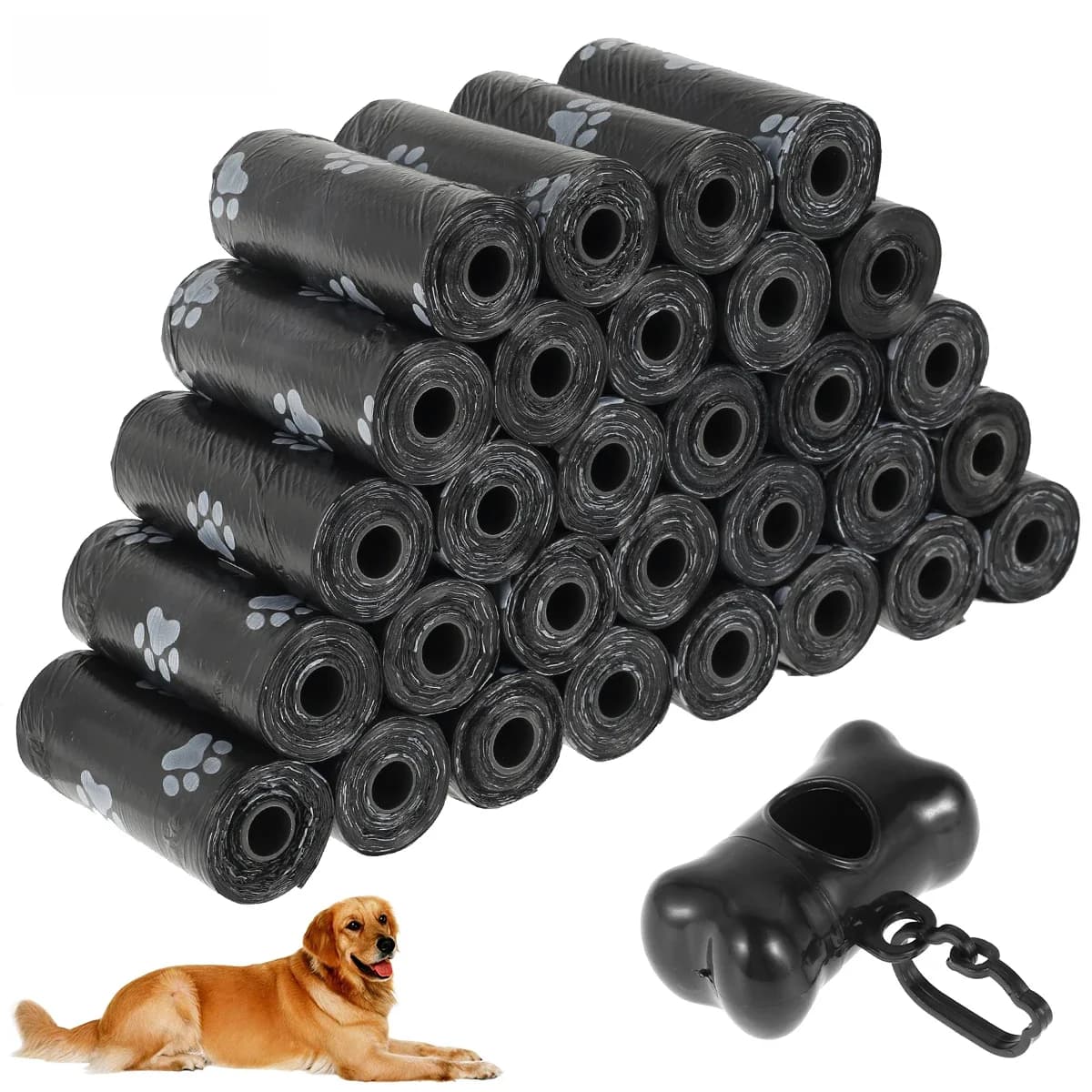 30Roll Dog Poop Bags Disposable Pet Waste Bags Dog Waste Bags Design Pet Poop Clean Pick Up Bone Bag Dispenser Tools