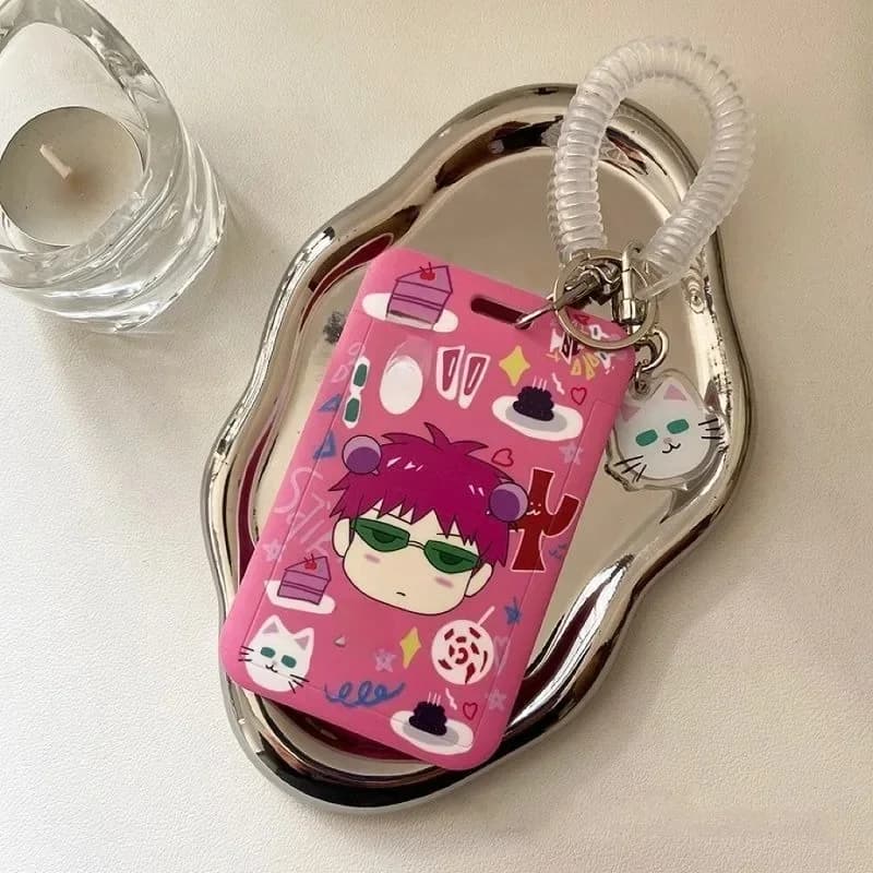 Creative Cute Saiki Kusuo Card Cover Anime Protective Cover Transparent ID Card Transportation Student ID Subway Polaroid Campus