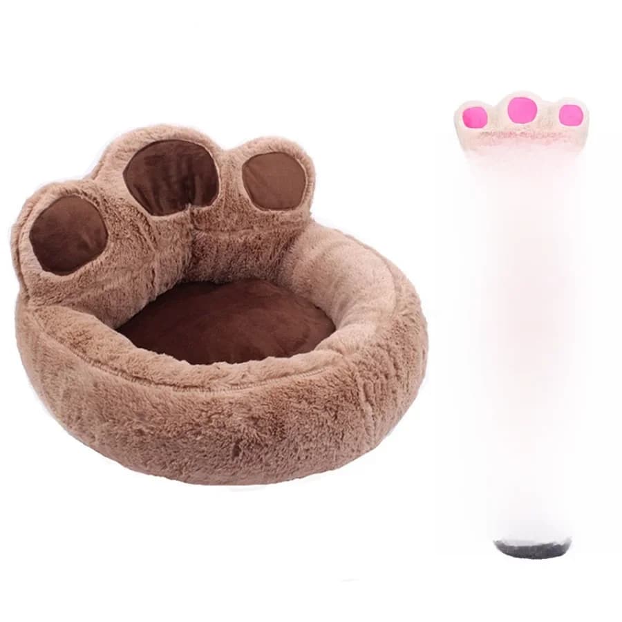Winter Warm Kennel Pet Bear Paw Shape Nest Teddy Kennel Removable and Washable Pet Bed for Cats Dogs Pet Supplies Accessories