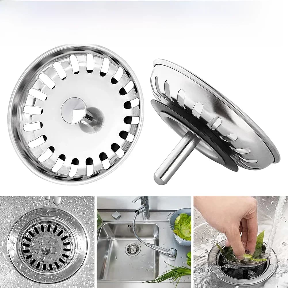 1PC 80/82/84mm Premium Kitchen Sink Strainer Replacement Waste Plug Basin Drain Filter Steel For Bathroom Sinks Accessories