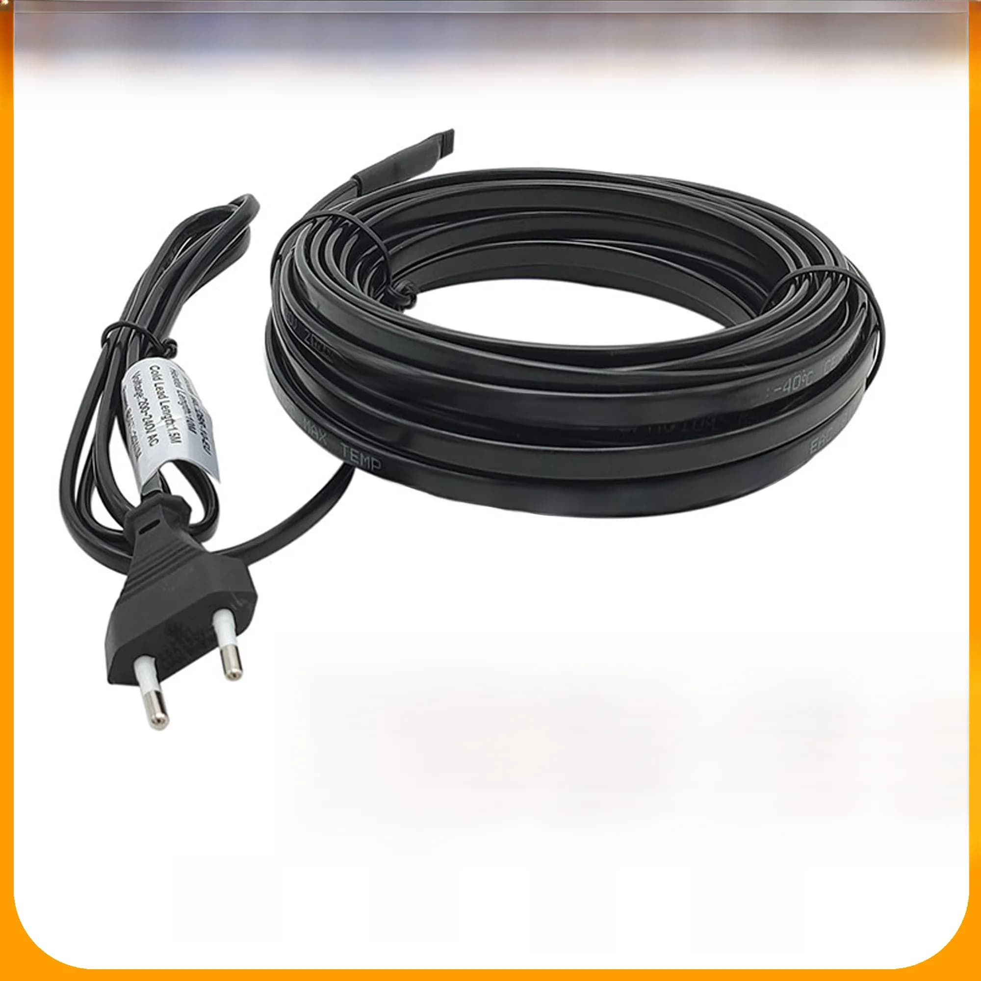 Heating Cable with EU Plug Power Cord Self Regulating Heating Cable for Water Pipe Freeze Protection Pets Heating Element MINCO