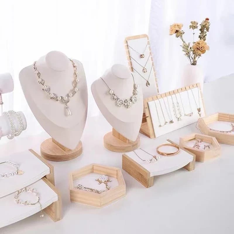 New Beige High Quality Jewelry Display Necklace Earrings Studs Hanging Bracelet Finishing Storage Girl's Favorite  Style