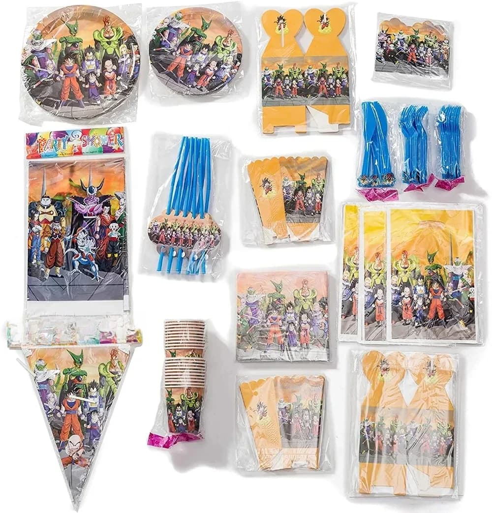Game Anime Kid Birthday Party Supplies DragonBall Goku Paper Tableware Cup Plate Napkin Baby Shower Balloon DIY Party Decoration