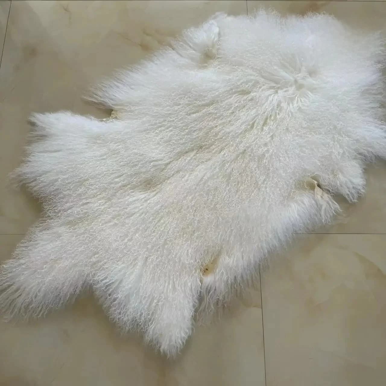 Tibet Lamb Fur Pelt Genuine Mongolian Fur Skin Mongolian Sheep Fur Pelt
