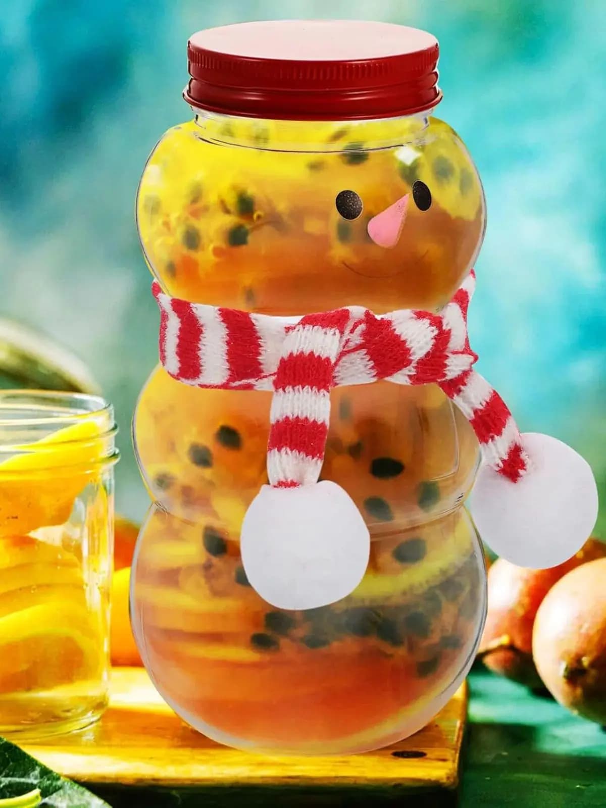 8pcs Christmas Juice Bottle 500ml Christmas Snowman Milk Tea Cold Drink Cup For Christmas Decoration Party Favors Beverage