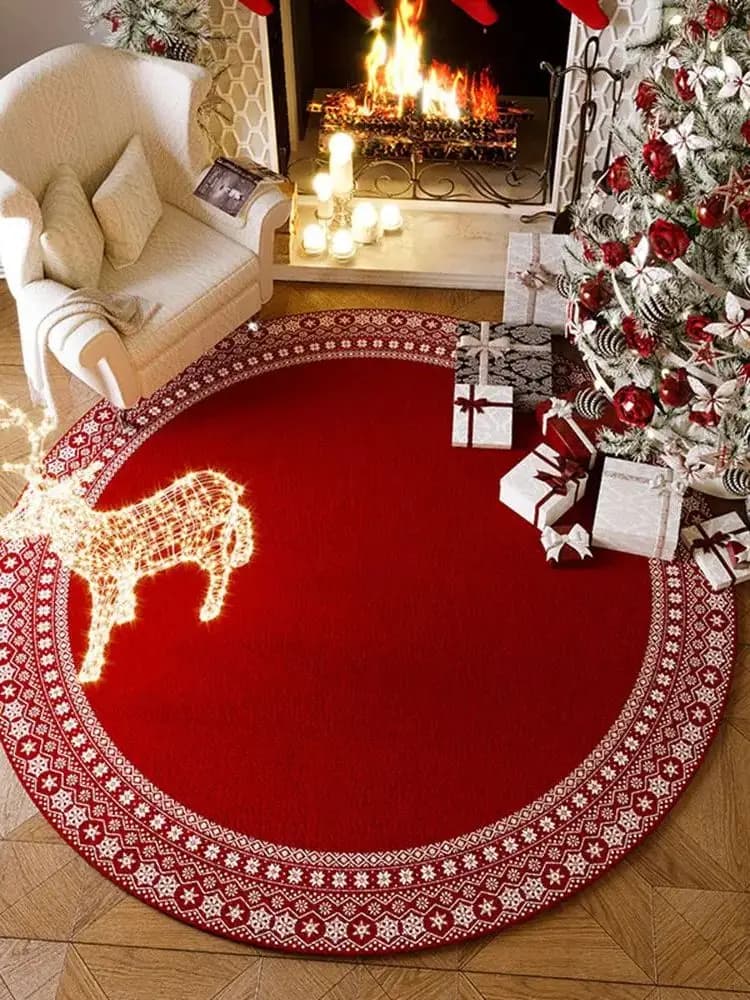 VIKAMA Christmas Tree Base Floor Mat Apron Christmas Decoration Festive Decorations For Living Room, Bedroom, Home Decoration
