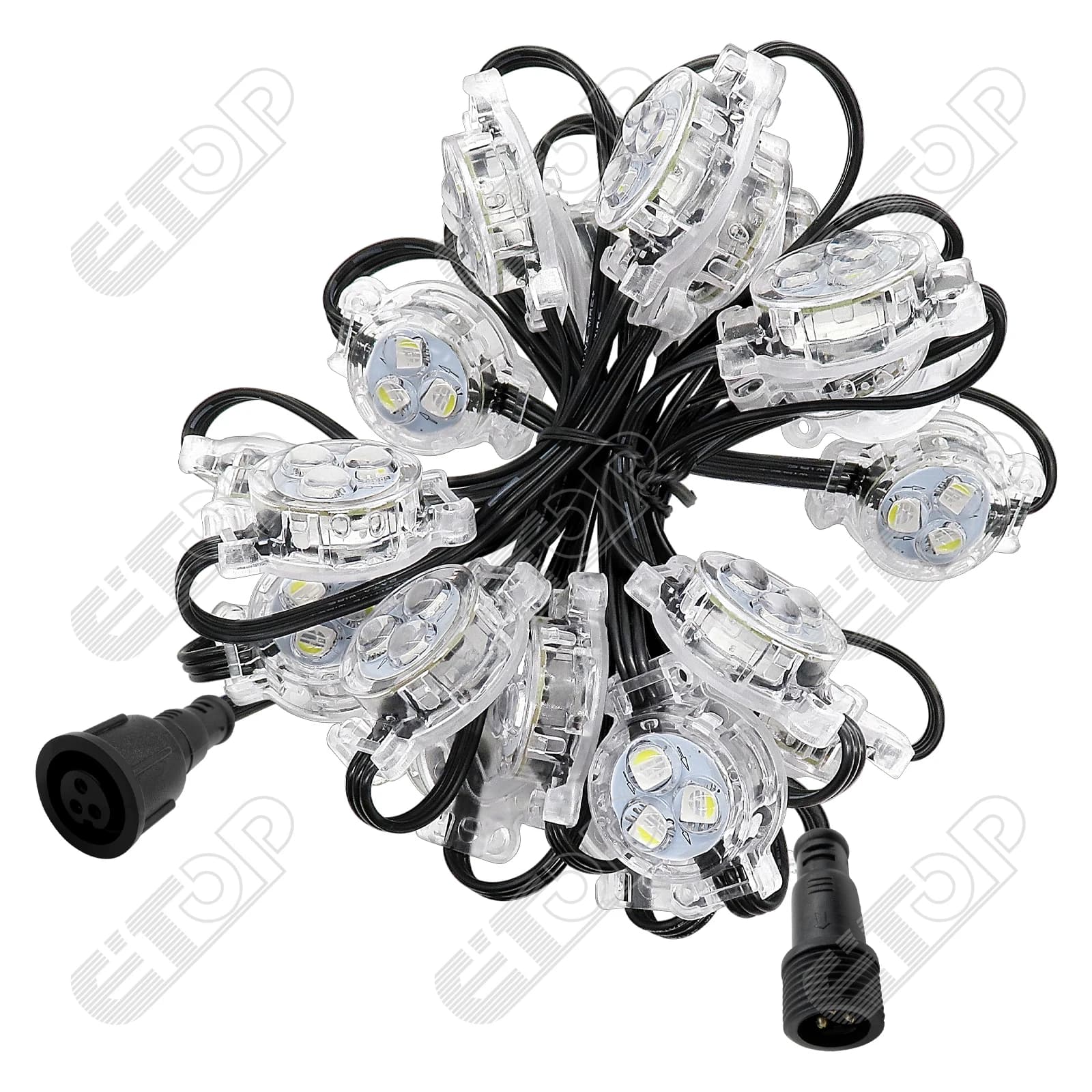 12V 24V IP68 Outdoor LED Pixel Point Lights RGBW Christmas Holiday Gemstone Track Lighting for Landscape Permanent Eave Lighting