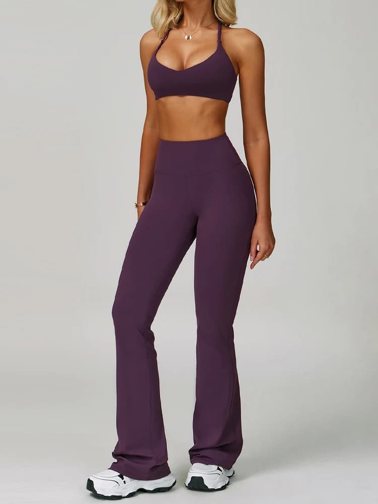 Hearuisavy Women's Running Comfort 2Pcs Sports Pants Set High Waist Push Up Workour Sportswear Casual Cycling Jogging Yoga Bras