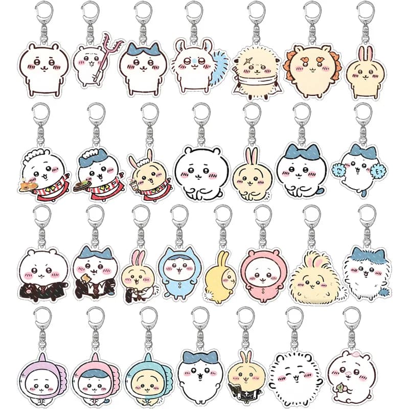 yiji Pendant Anime Comic Acrylic Peripheral Keychain Hachiware Usagi Cute Pendant Bag Hanging Decoration Decoration
