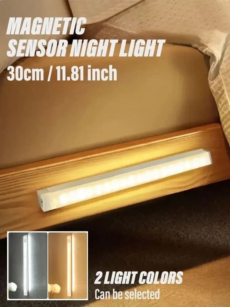 LED Motion Sensor Light Wireless LED Night Light Type C Rechargeable Light Cabinet Wardrobe Lamp Staircase Backlight For Kitchen