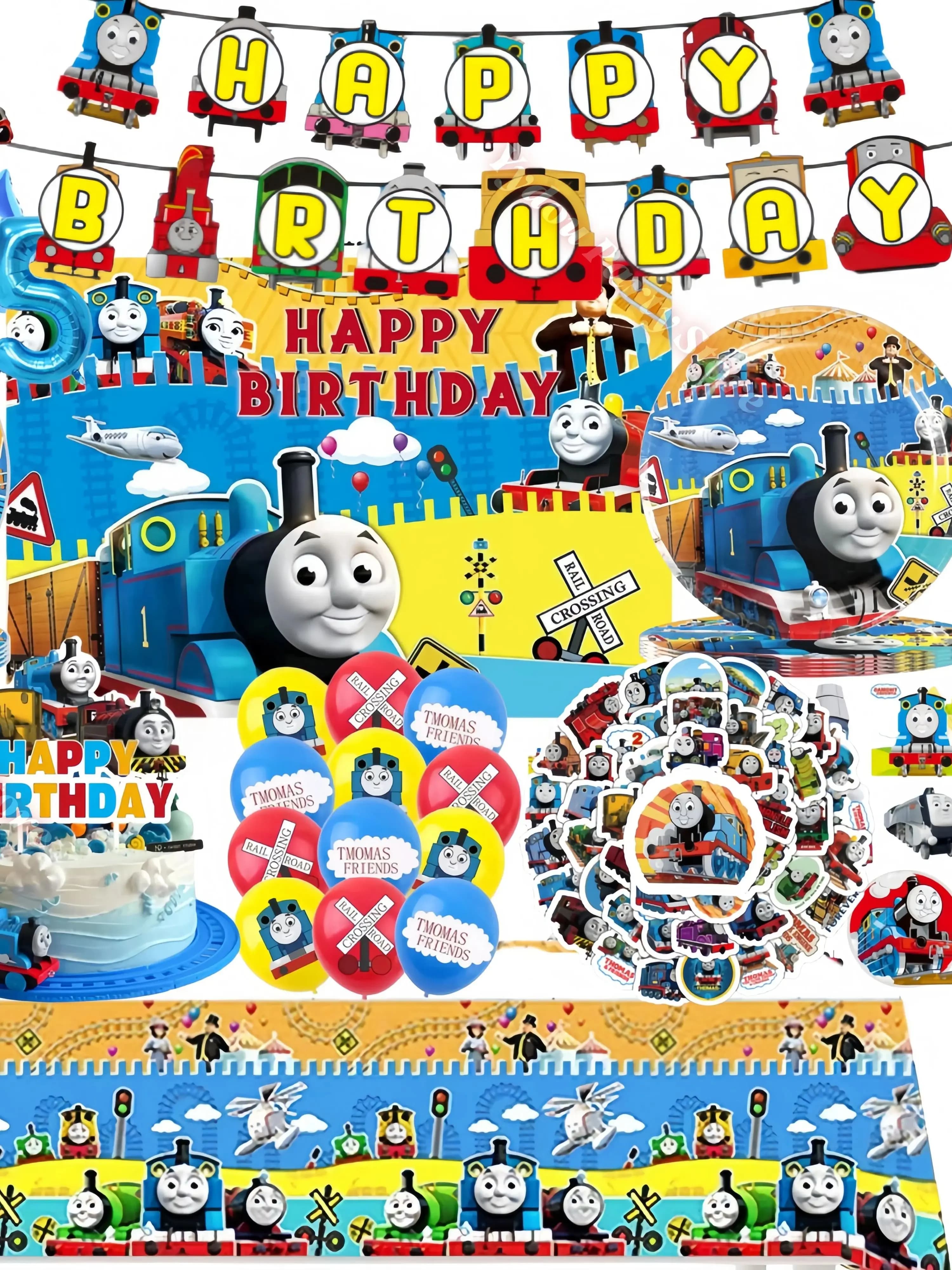 Thomas Trains and Friends Party Decorations Plates Cups Banner Balloons for Kids Baby Shower Gift Birthday Party Supplies