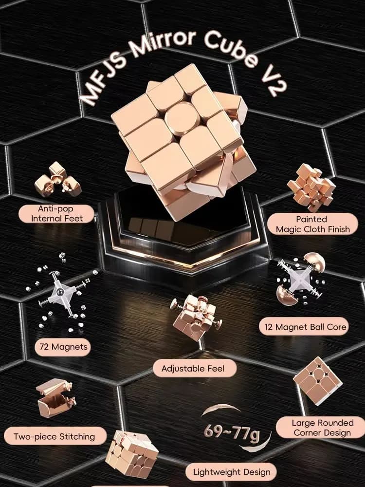 MoYu Mirror V2 3x3 Magic Cube Classroom Core Ball UV Magnetic Stickers Speed Cubes Professional Puzzle Toys  Children Gift