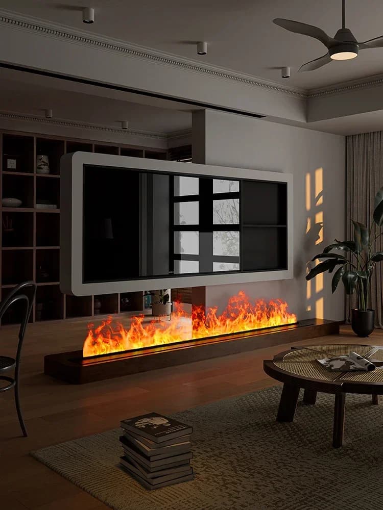 3D Water Electric Fireplace Mist Fireplace Embedded Realistic Mist Flame Remote Control APP Interior Decoration Steam Fireplace