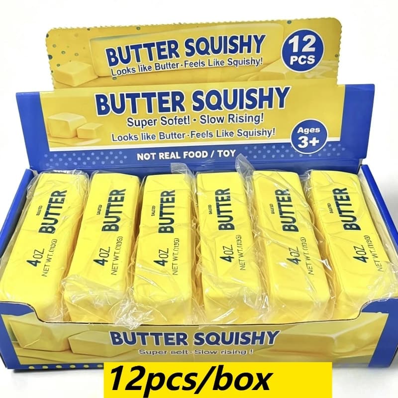 1/6/12pcs Soft Slow Rebound Butter Stick Realistic Silicone Squeeze Stress Relief Gadget Funny Anti-Anxiety ﻿Squeeze Party Gift