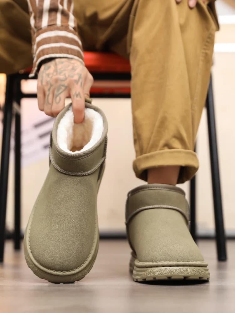 2025 Winter Snow Boots for Men New Fashion Australia Boots 39-47 Classic Top Quality Suede Leather Ankle Boots Warm Mens Shoes
