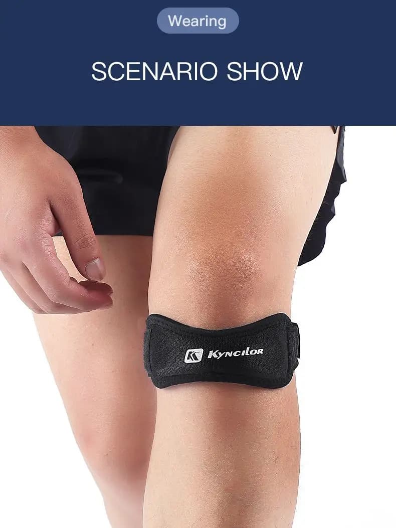 1 Piece Knee Patellar Tendon Knee Support Strape Brace Adjustable Shock Absorption Compression Knee Pad Sleeve for Basketball