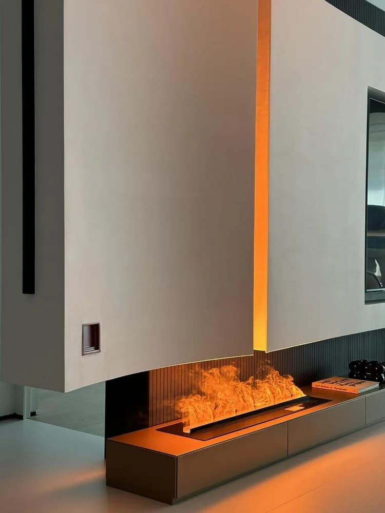 Remote Wifi Vapor Electric Fireplace Electric Fireplace,3D Flame Effect with Water Mist,Easy Maintenance,for Modern Living Space