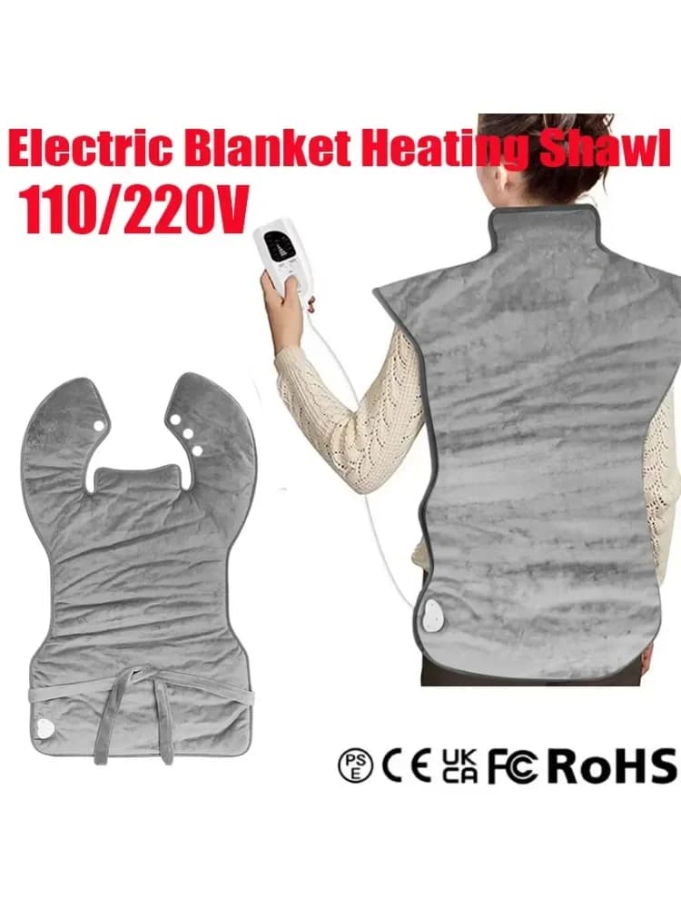 110/220V Electric Heating Shawl Blanket Pad Shoulder Full Back Heated Washable Ajustable Temperatur Pain Relieve Mat Home Office