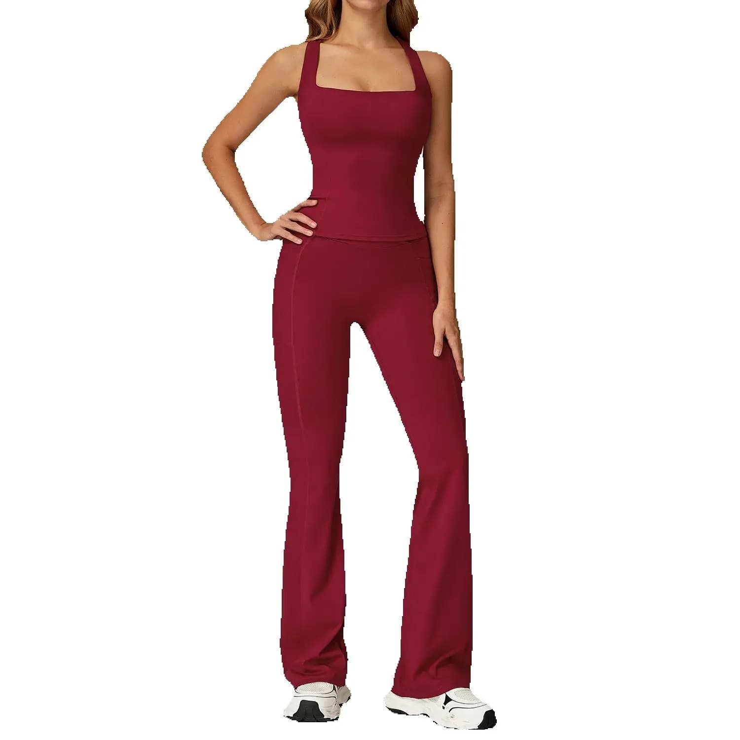 Yoga Set 2 Pieces Workout Outfits Women Clothes Fitness Sportswear Gym Tracksuit High Waist Leggings Sports Bra Athletic Wear