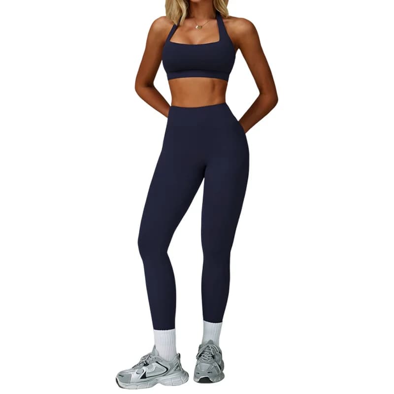 TRY TO BN Gym Sets Woman 2 Piece Yoga Backless Top Women's Tracksuit High Waisted Leggings Butt Lifting Fitness Workout Clothes