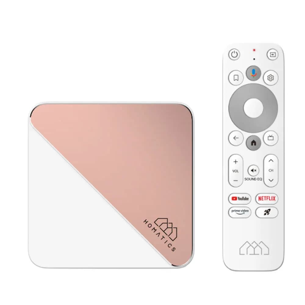 HOMATICS Box R 4K Plus TV Box AndroidTV 14 Netflix Google Certified Amlogic S905X4 4G32G Support DTS Dolby Audio AV1 Wifi6 BT5.0
