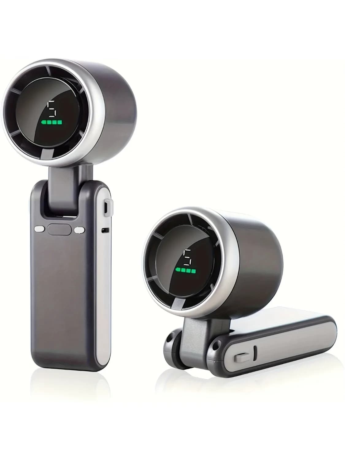Handheld Fan Portable Foldable USB Rechargeable, Ultra Quiet 5-speed Adjustable, 1200mAh Battery (10 Hours Running Time)