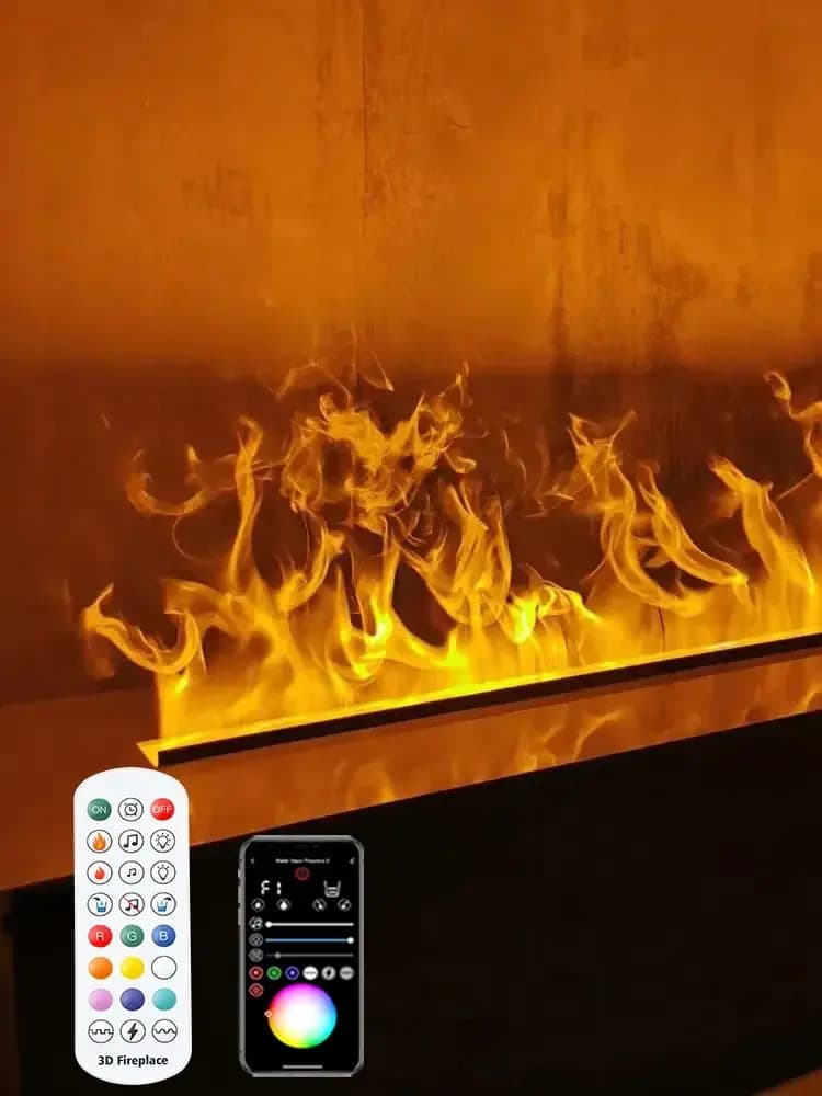 Modern 3D Flame Steam Fireplace Remote Control Electric Fireplace Silent Water Mist Electric Decoration Atomization Fireplace
