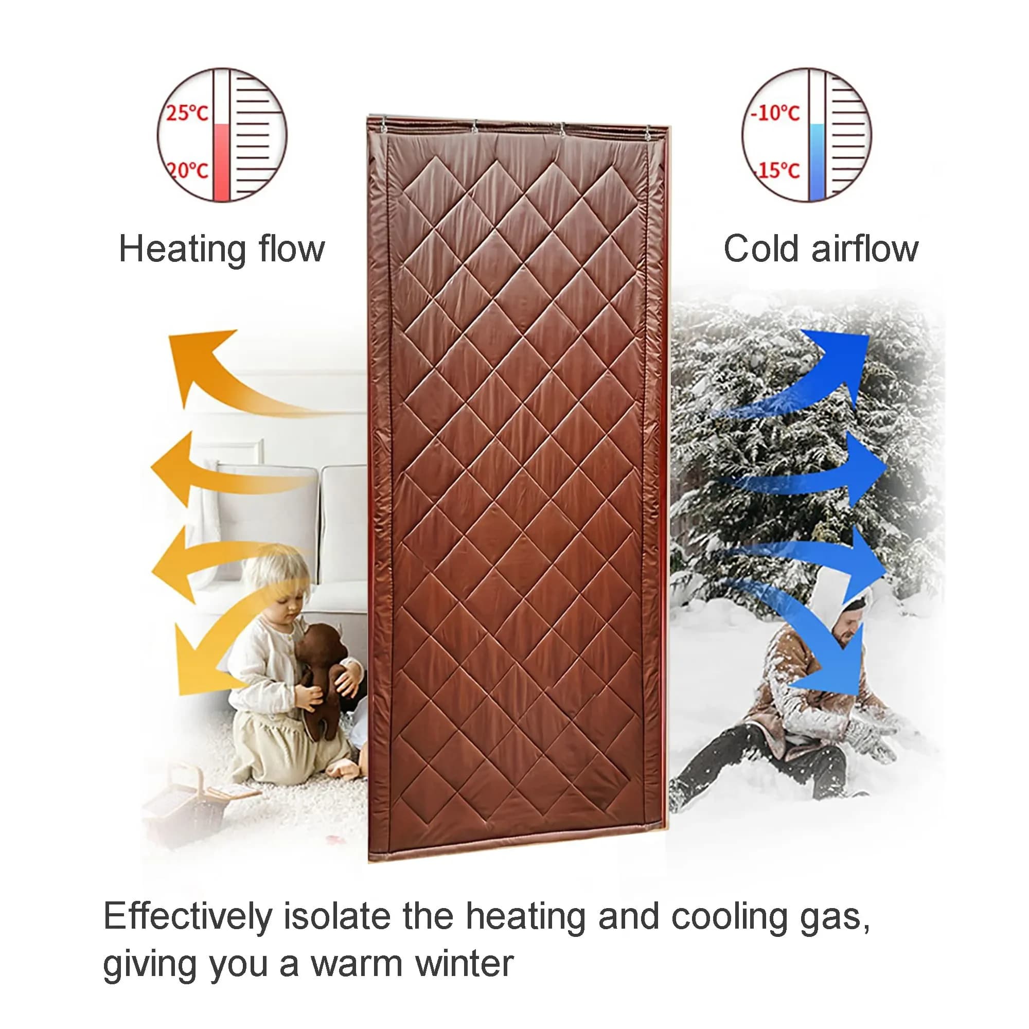 Door Curtain Thickened Cold Resistant Waterproof Windproof and Warm Partition Curtain Easy To Install Winter Warm Curtain Door