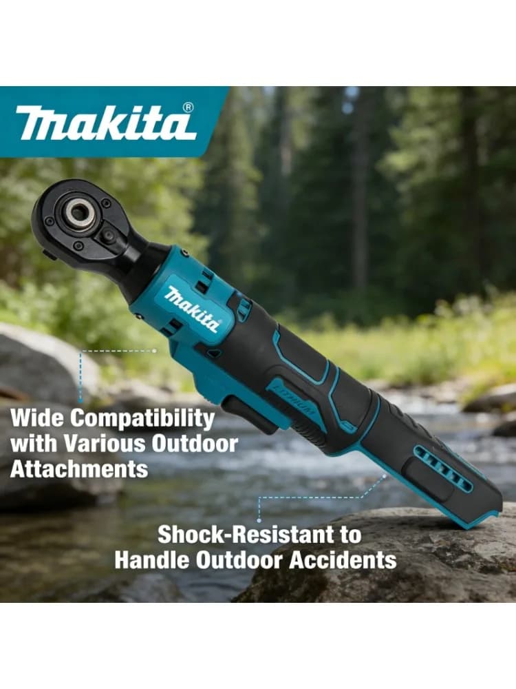 Makita 18V Brushless Ratchet Right Angle Wrench Cordless Driver Multifunction Variable Speed Power Wrench LED Power Tools