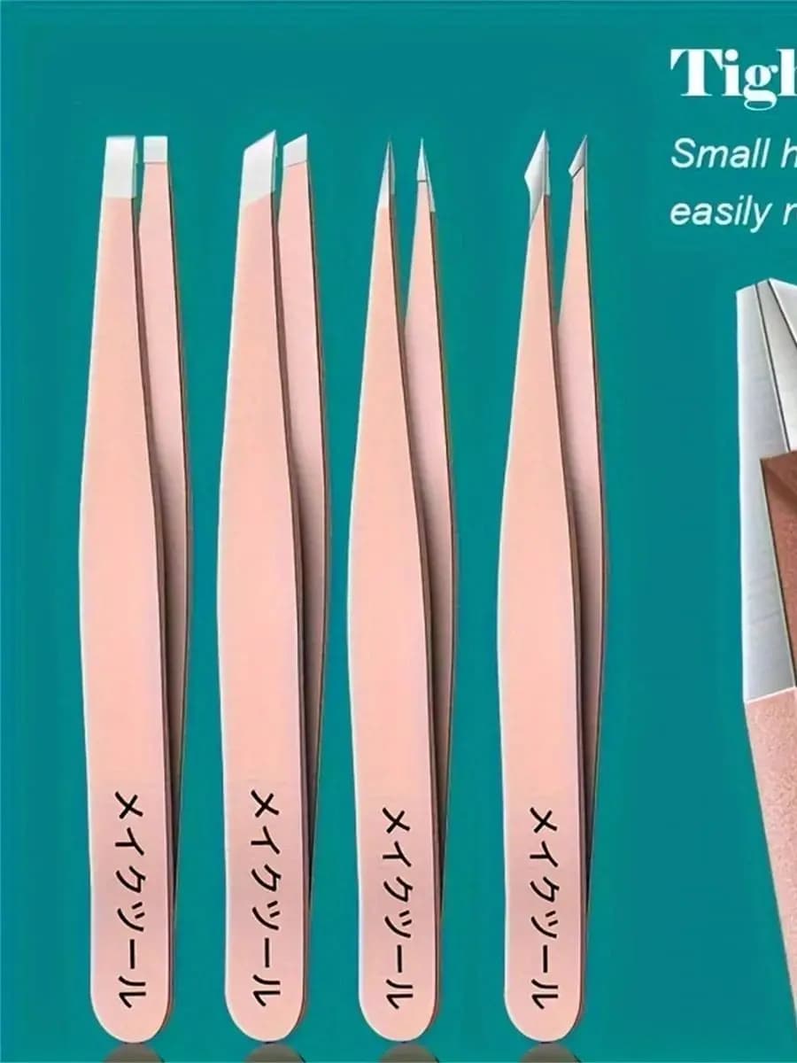 1/4pcs Set Professional Eyebrow Hair Removal Splinter Tweezers Set Perfect For Very Effortless and Relaxed to Remove
