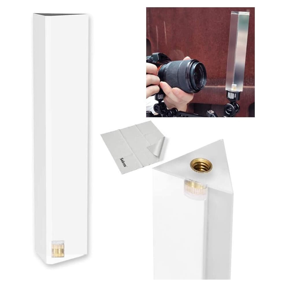 Selens Triangular Prism Photography Optical Crystal Glass Professional with 1/4 Inch, Create Light Rainbow Effect for Teaching Light Spectrum Photo