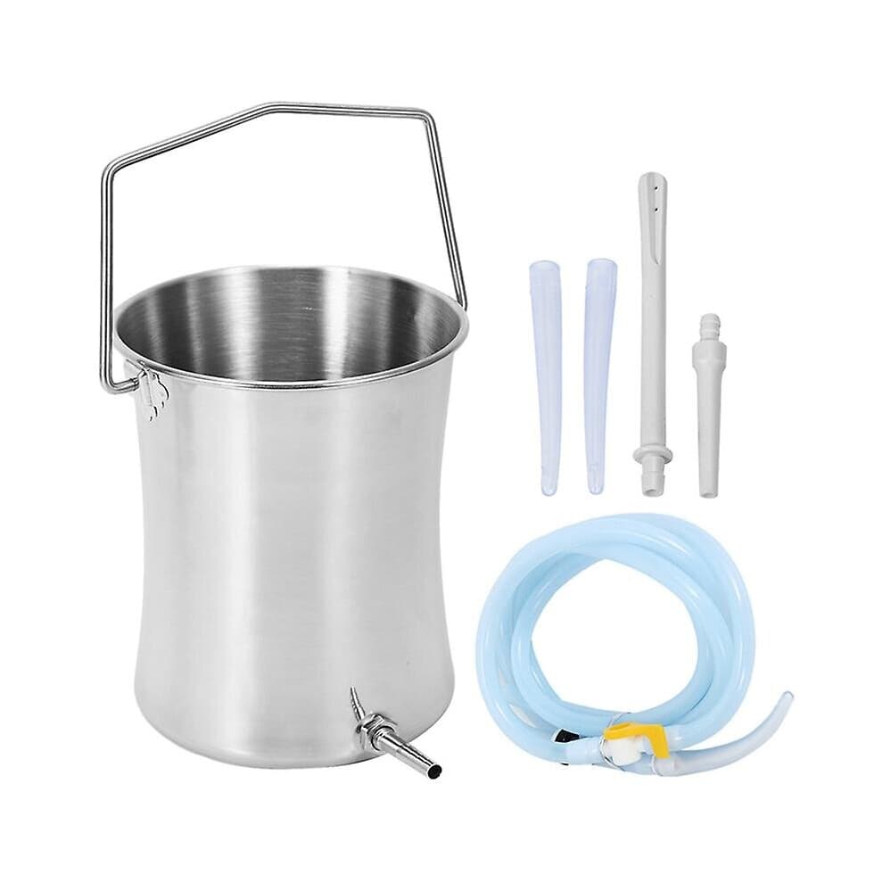 2l Health Stainless Steel Enema Bucket Suitable For Colon Cleansing Reusable Constipation Cleaning