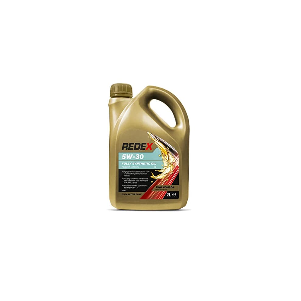 REDEX 5w-30 C2 Fully Synthetic Engine Oil for Peugeot & Citroen, 2 Litre