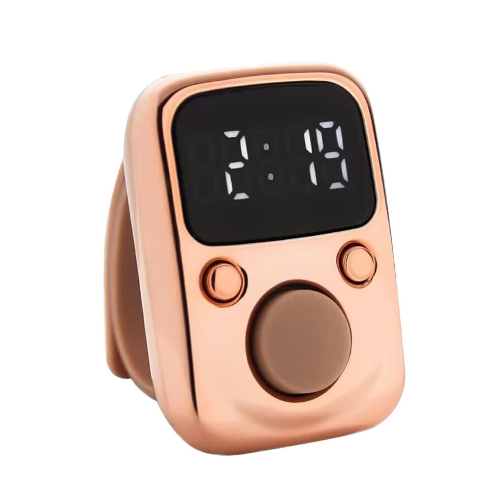 Number Counter Hand Finger Display Manual Counting   Timer Soccer Counter USB ChargingRose Gold
