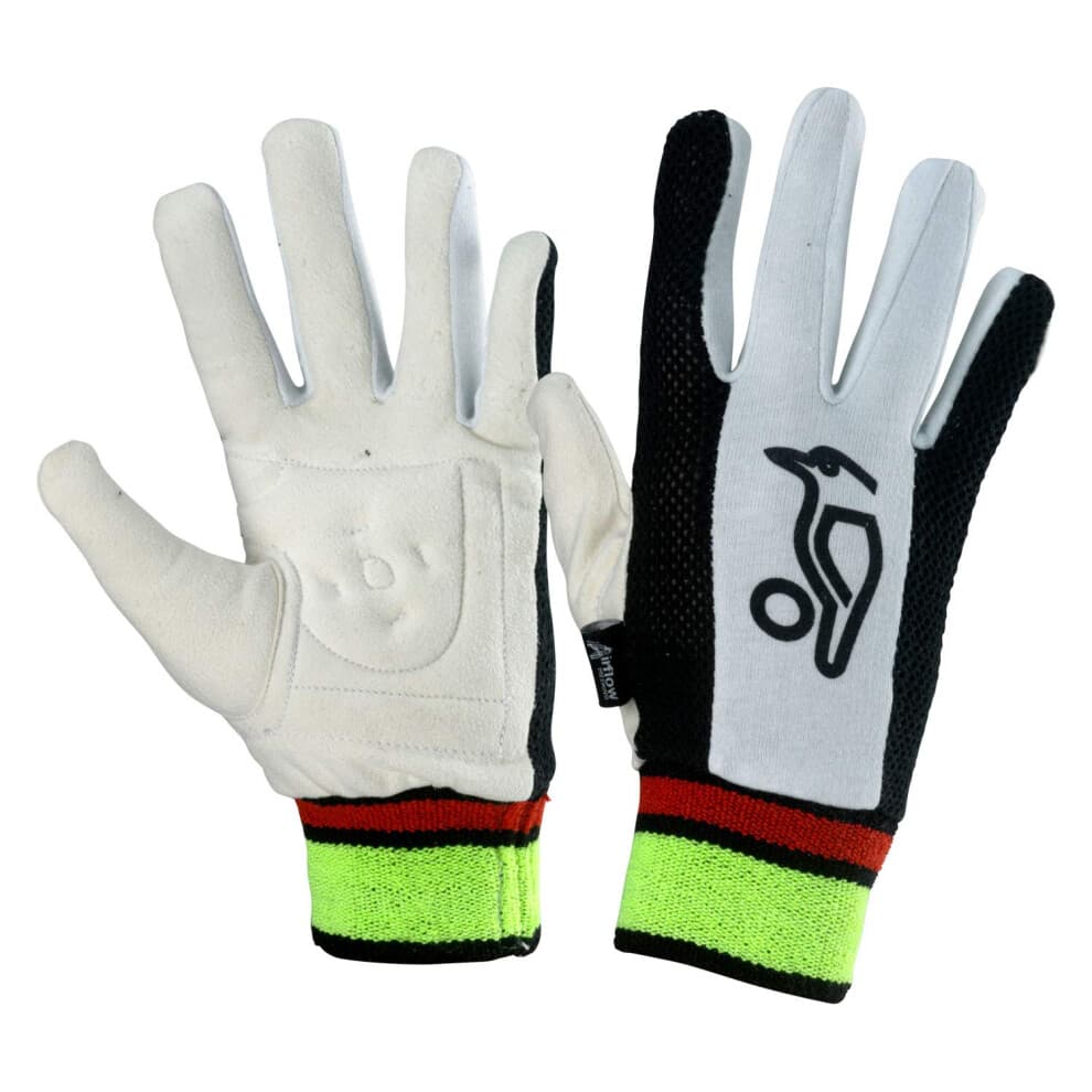 KOOKABURRA PADDED CHAMOIS WICKET KEEPING INNERS - M, Black