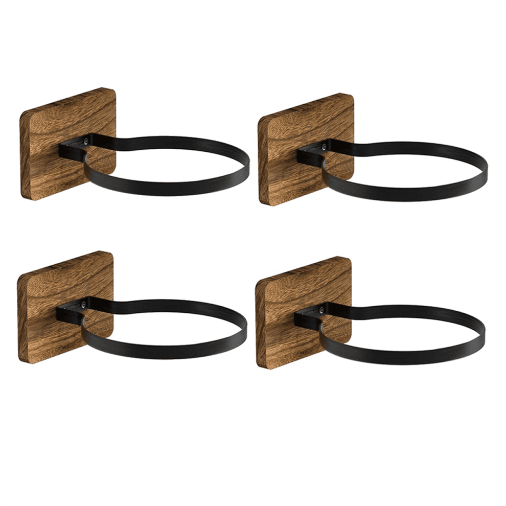 4Pcs Basketball Wooden Holder Wall Mount, Ball Storage Holder
