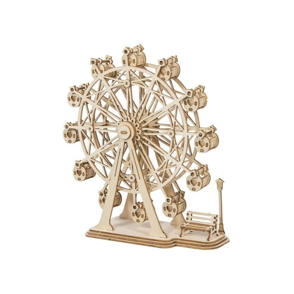 3D Wooden Ferris Wheel Puzzle 120 Pieces Architectural Model for Ages 7 and Up Unisex