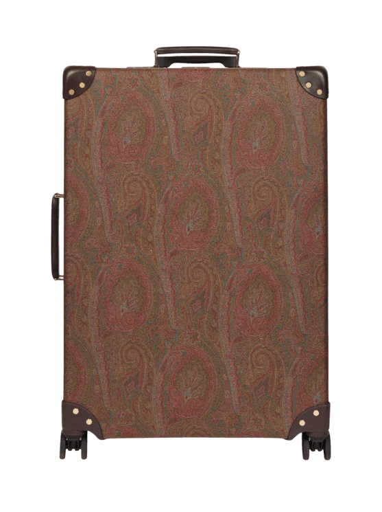 Etro, Etro X Globe-trotter Arnica And Leather Check-in Case, Man, Brown