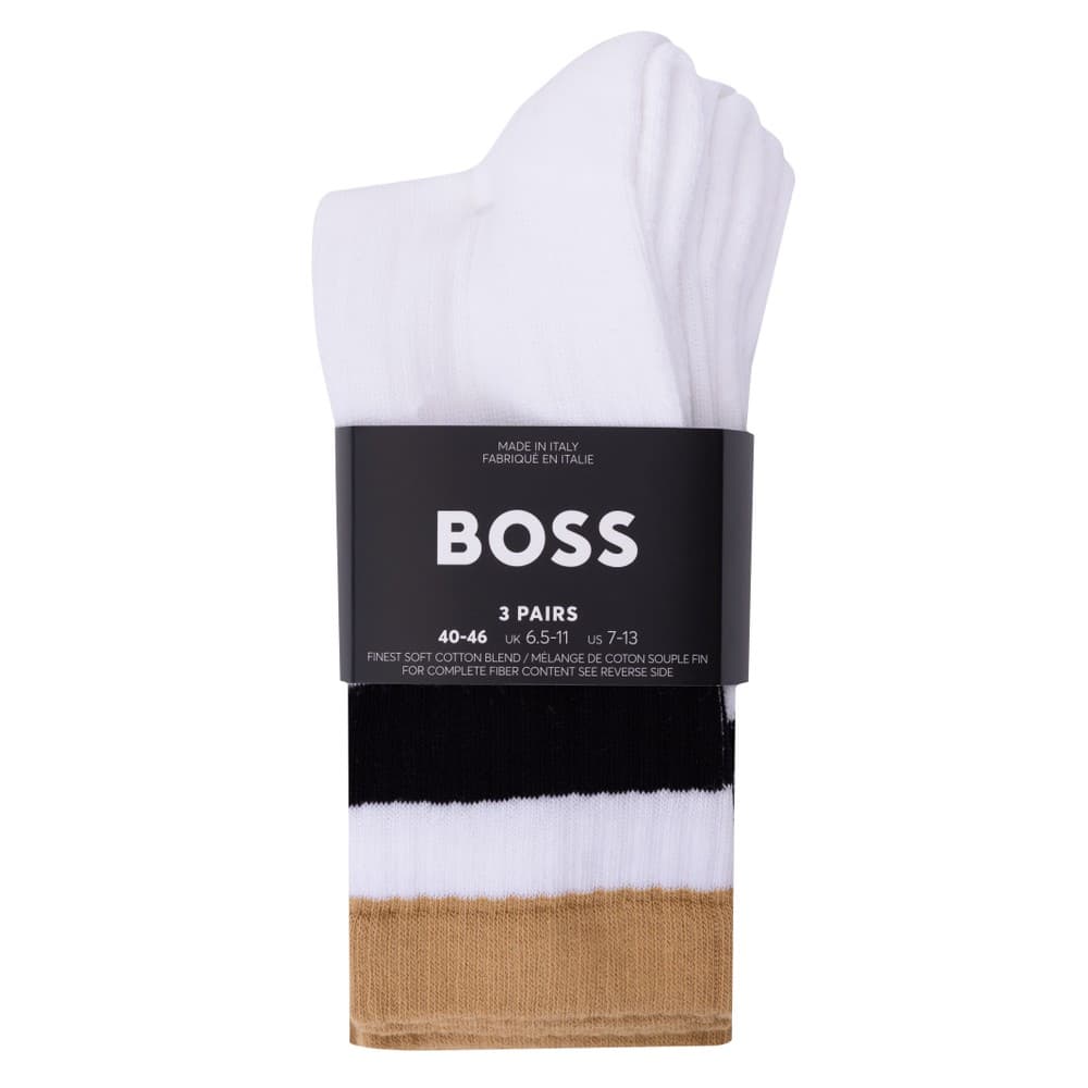 3 Pack Stripe Rib Socks