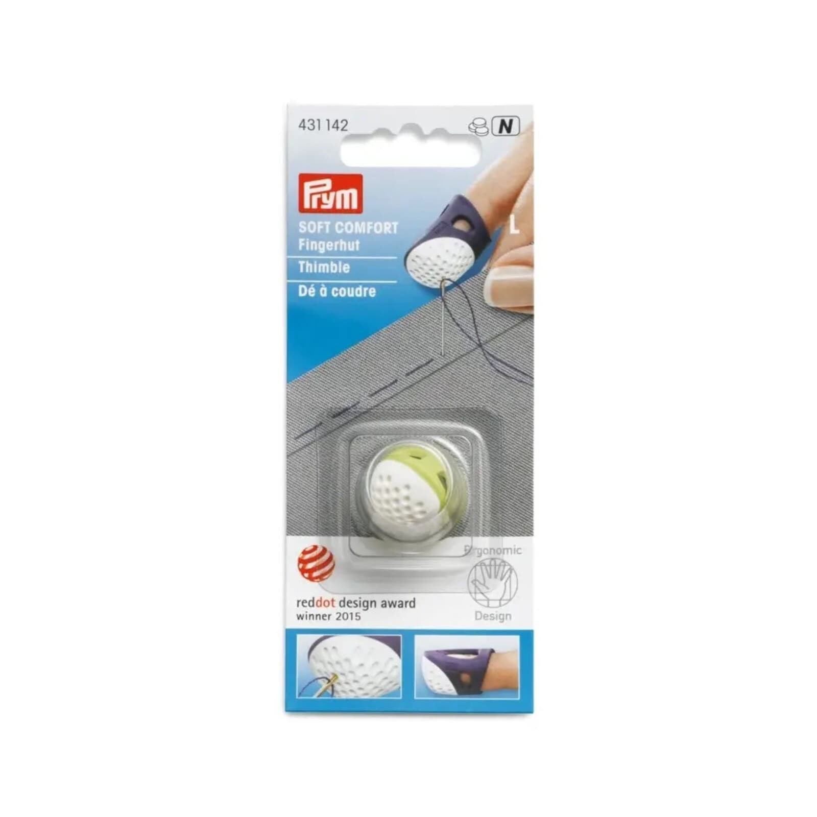 Prym Ergonomic Thimble. Large. SKU 431 142. Green| Strong Plastic and Air Vents