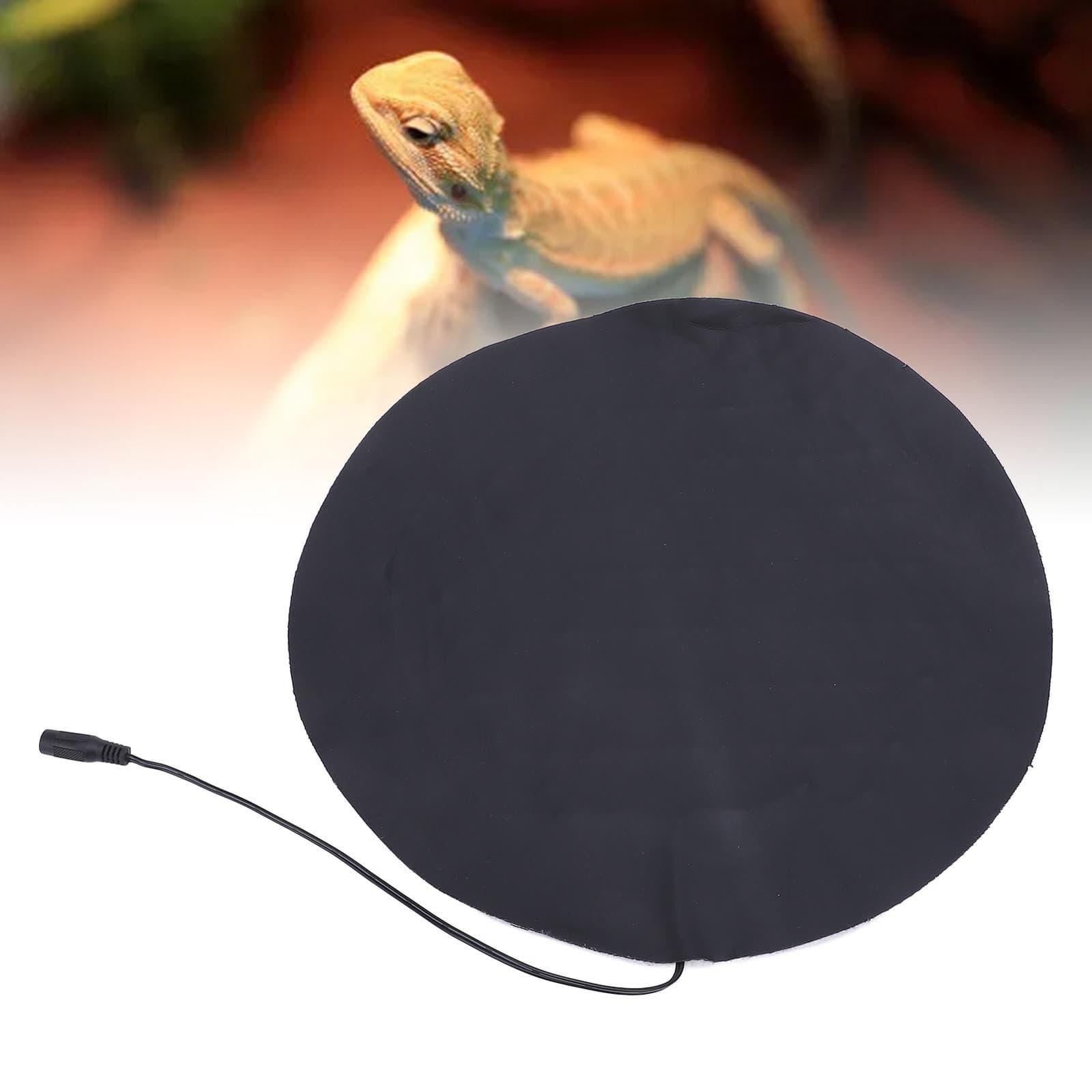 ԾUSB Heating Pad For Small Pets PU Leather Round Heated Plate 3 Levels Tempe