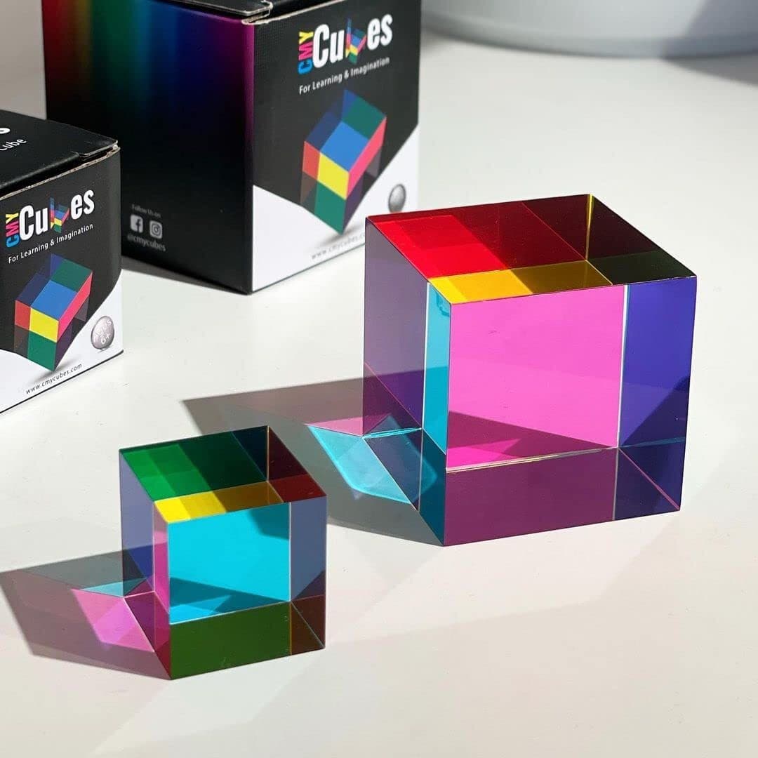 CMY Cubes Original 50mm - Subtractive Color Cube for STEAM Learning