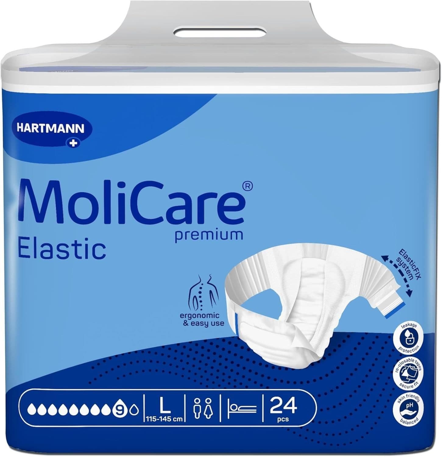 24 x Molicare Premium Elastic 9 Drops Large | Incontinence Pants | 1 Pack of 24 view 2